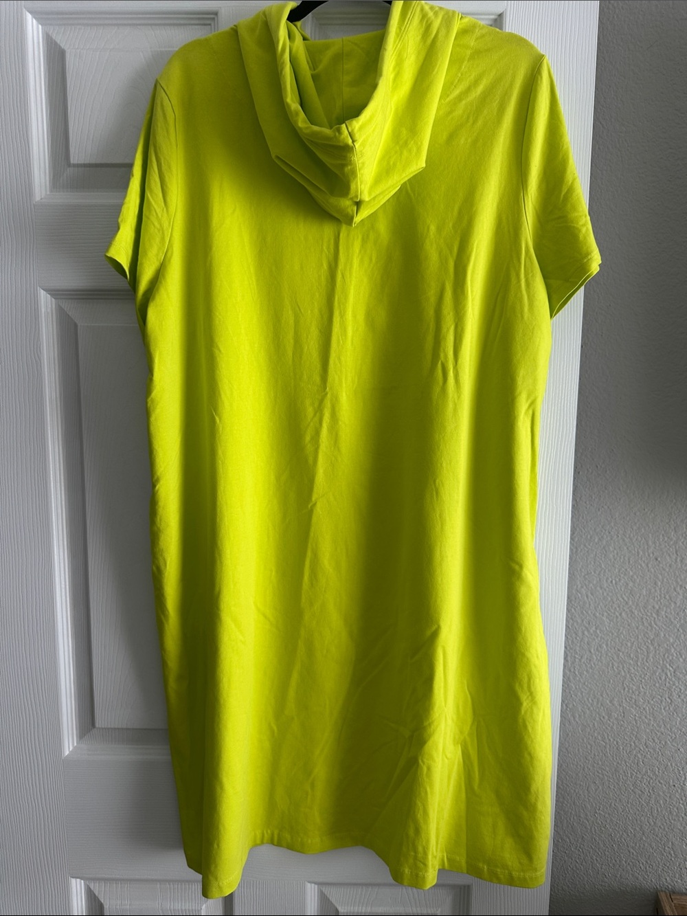 Calvin Klein Lime Green Hoodie Dress with Pink CK Logo - Picture 2 of 5